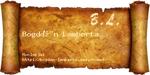 Bogdán Lamberta névjegykártya